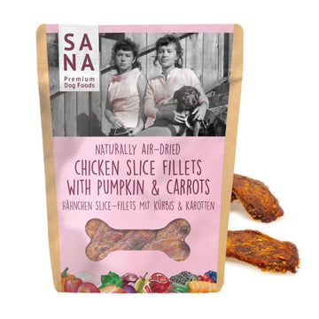 Tranches de filet de poulet avec potiron et carotte (100g)